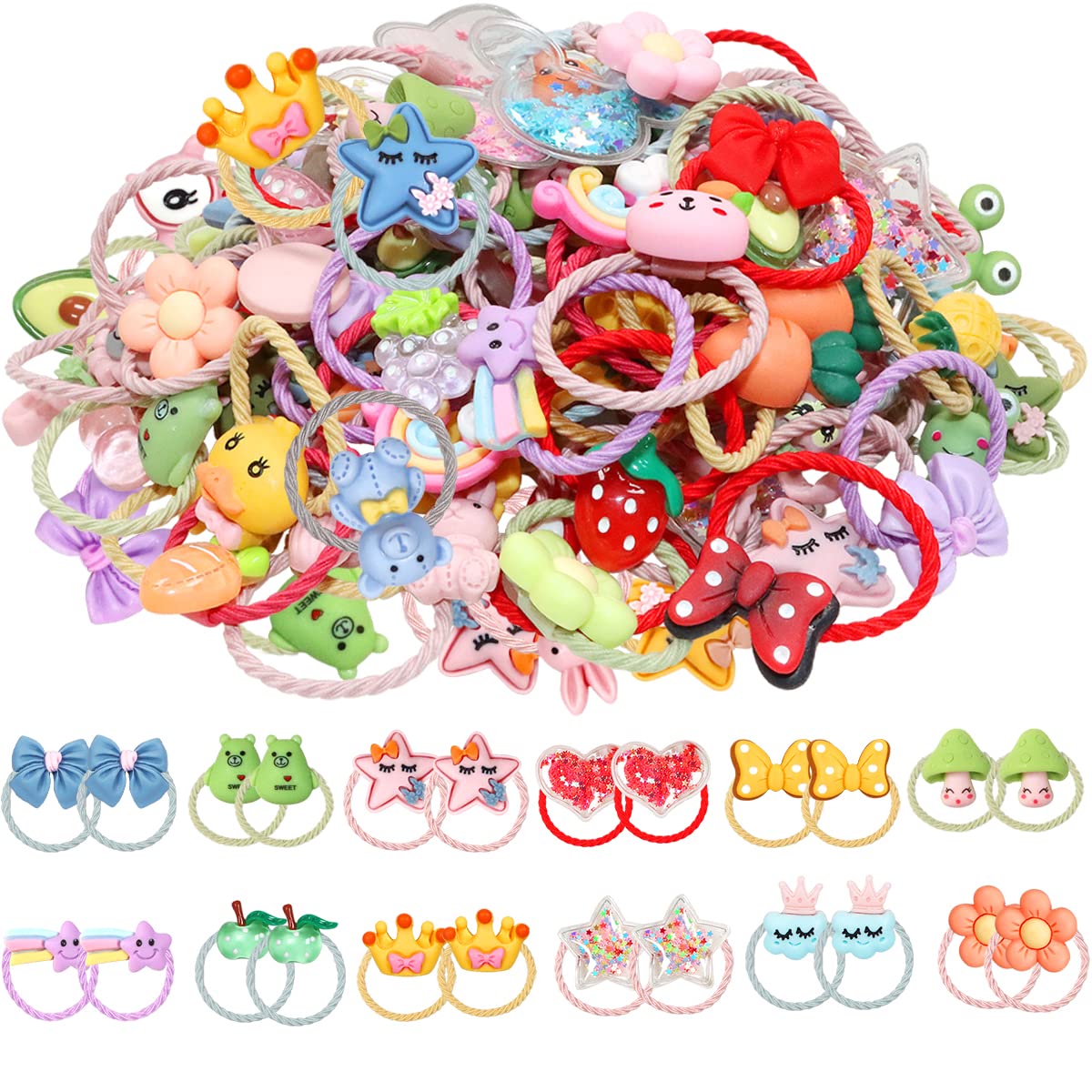 WillingTee 120pcs hair ties mix colors for daily pigtails and versatile looks.