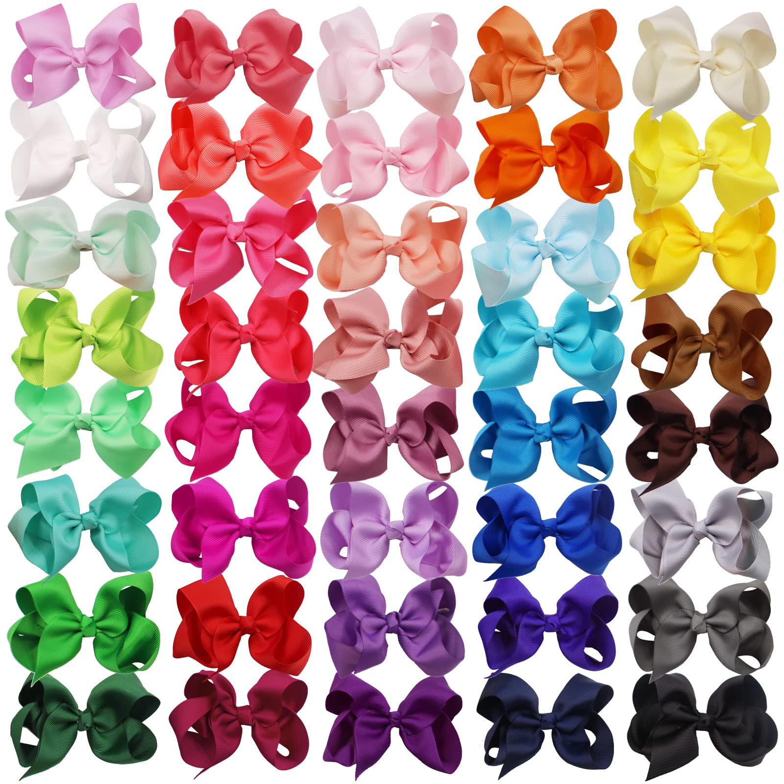WillingTee 40 colors hair bows array for outfit coordination
