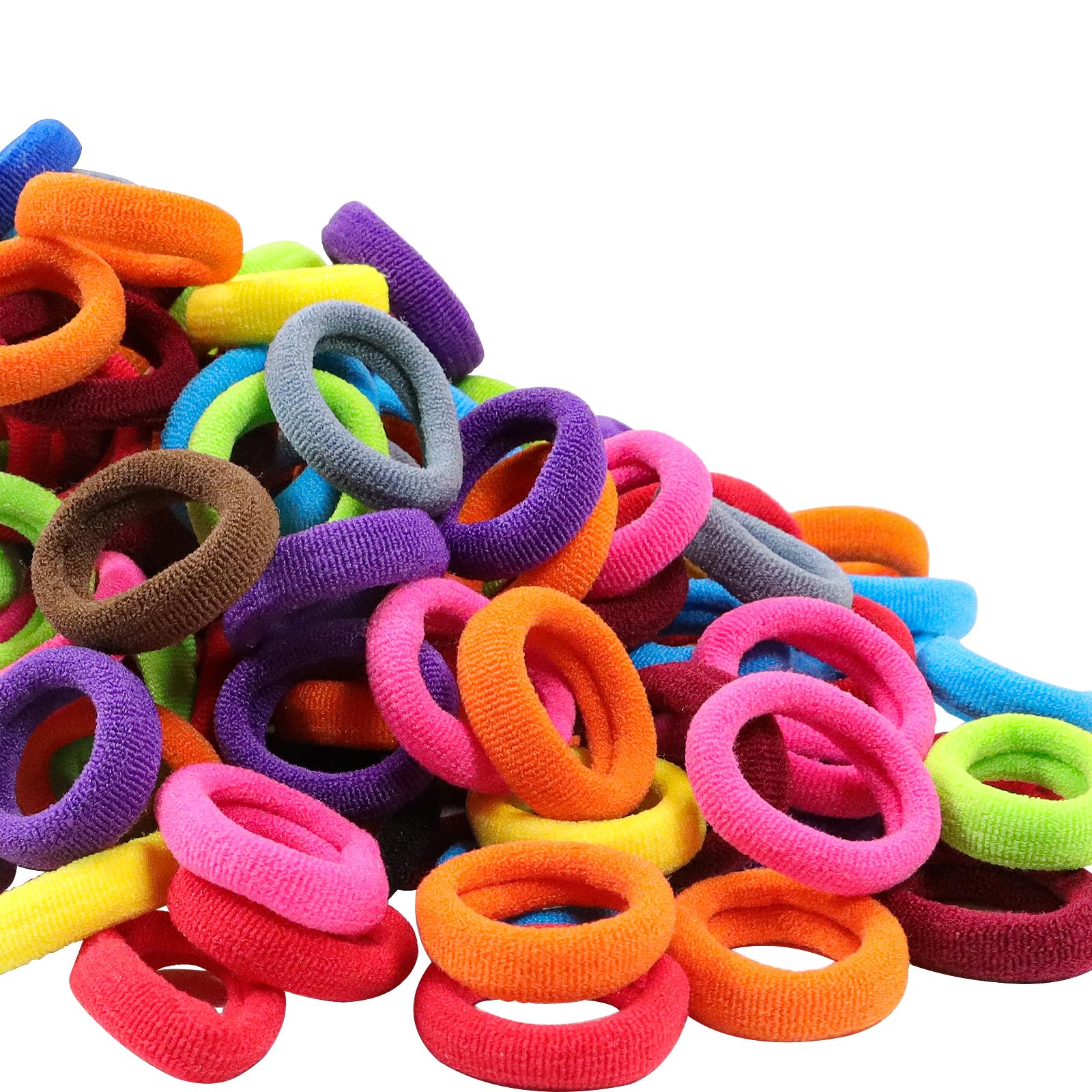 WillingTee baby hair ties multicolor pack close-up for quick ponytails and gentle hold