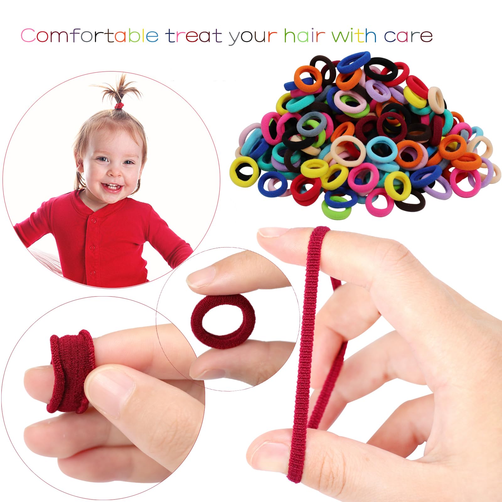 WillingTee seamless hair ties showcase soft elasticity for gentle detangling
