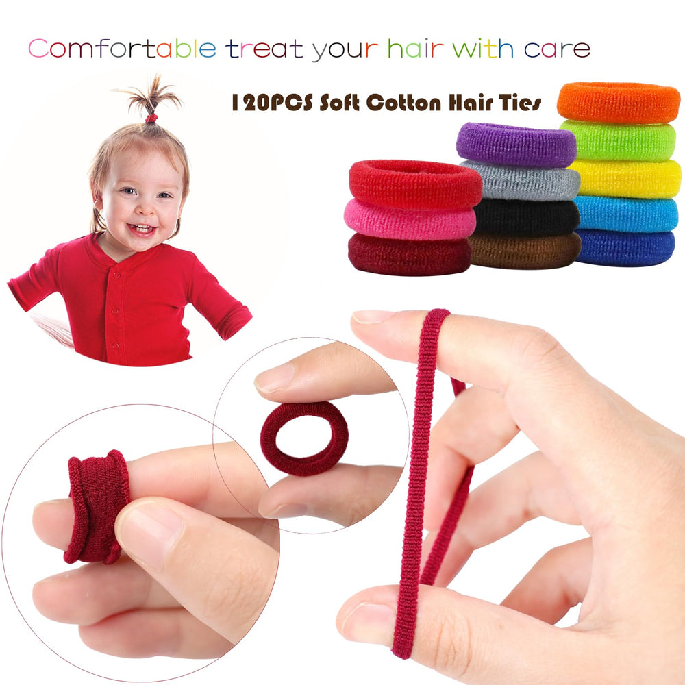 WillingTee cotton toddler hair ties color assortment matching outfits and secure styling