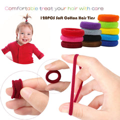 WillingTee cotton toddler hair ties color assortment matching outfits and secure styling