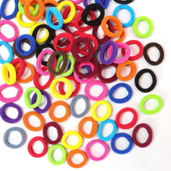 WillingTee elastic ponytail holders close-up on gentle grip for active kids