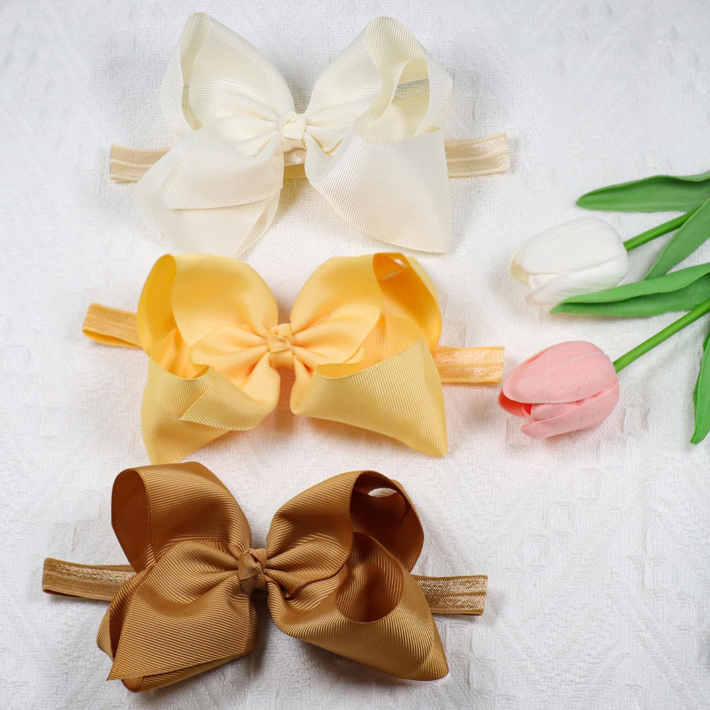 WillingTee headbands-bow-size-6inch emphasizes the prominent 6-inch bow feature.