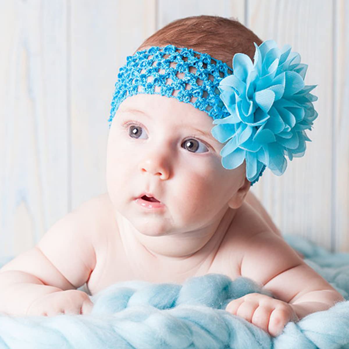 WillingTee newborn headband chiffon flower detail on gentle fabric for delicate skin