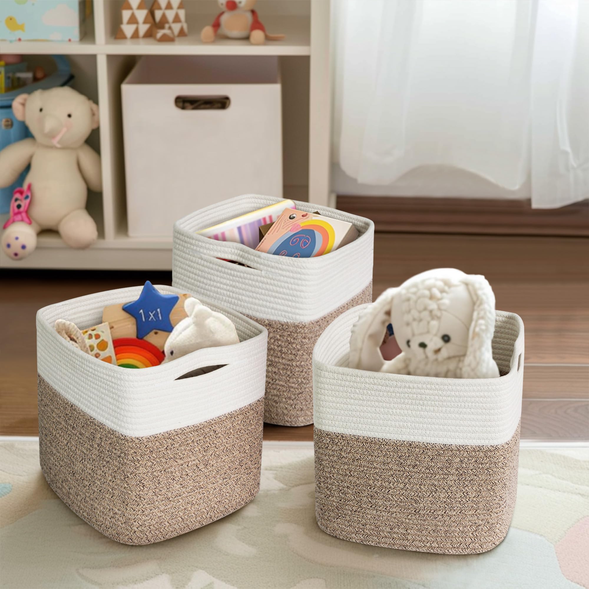 Willitat nursery bin adds soft storage and décor to a baby space.