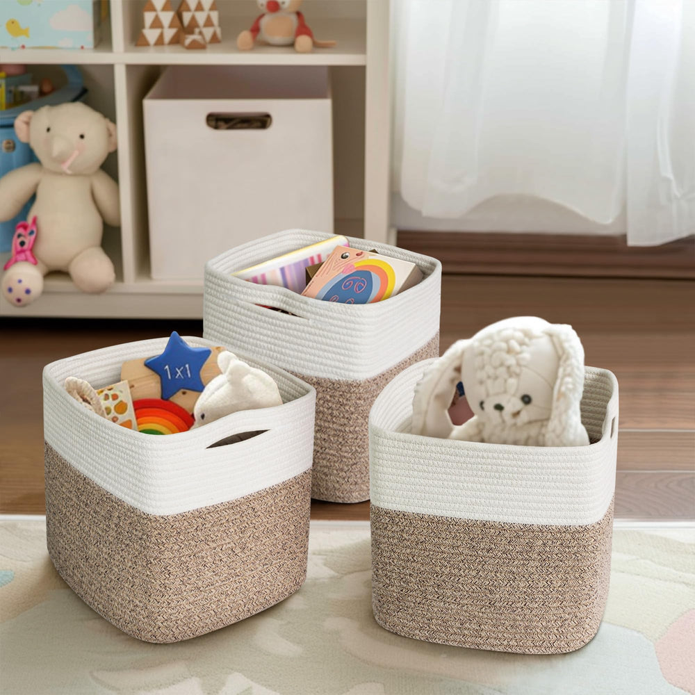 Willitat nursery bin adds soft storage and décor to a baby space.