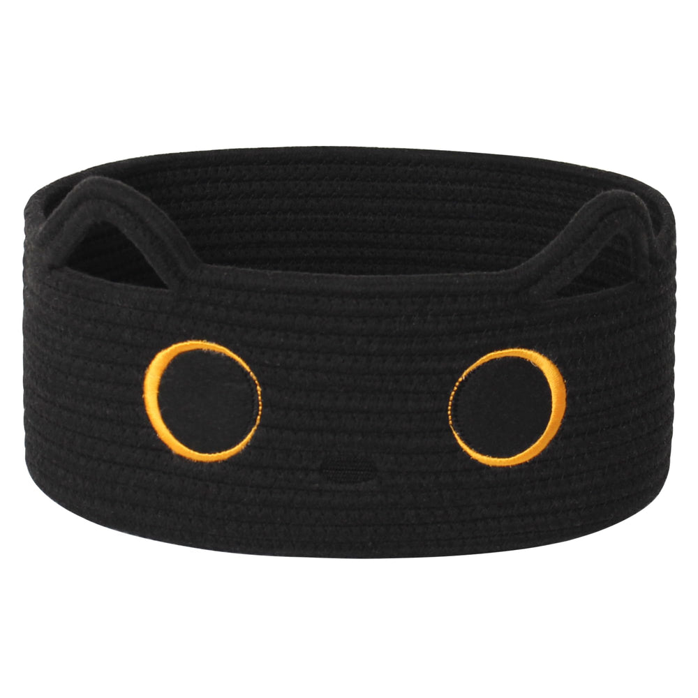 WILLITAT black cat toy basket face embroidery offers compact storage in small spaces.