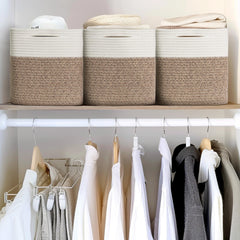 WILLITAT cube-bin shelf-organization demonstrates easy access with reinforced handles for quick tidying.