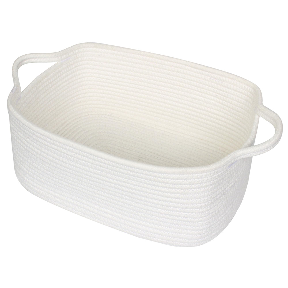 Willitat cute white woven basket front view for elegant gifting and display