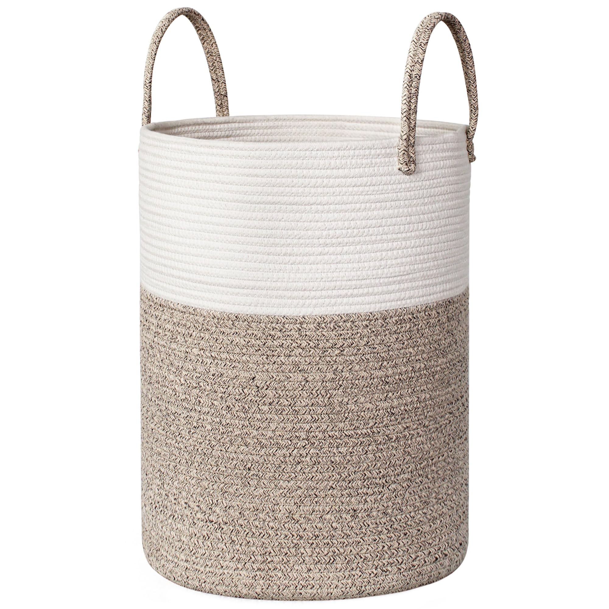WILLITAT large woven laundry basket shows generous 15x18 size for bulky laundry storage.