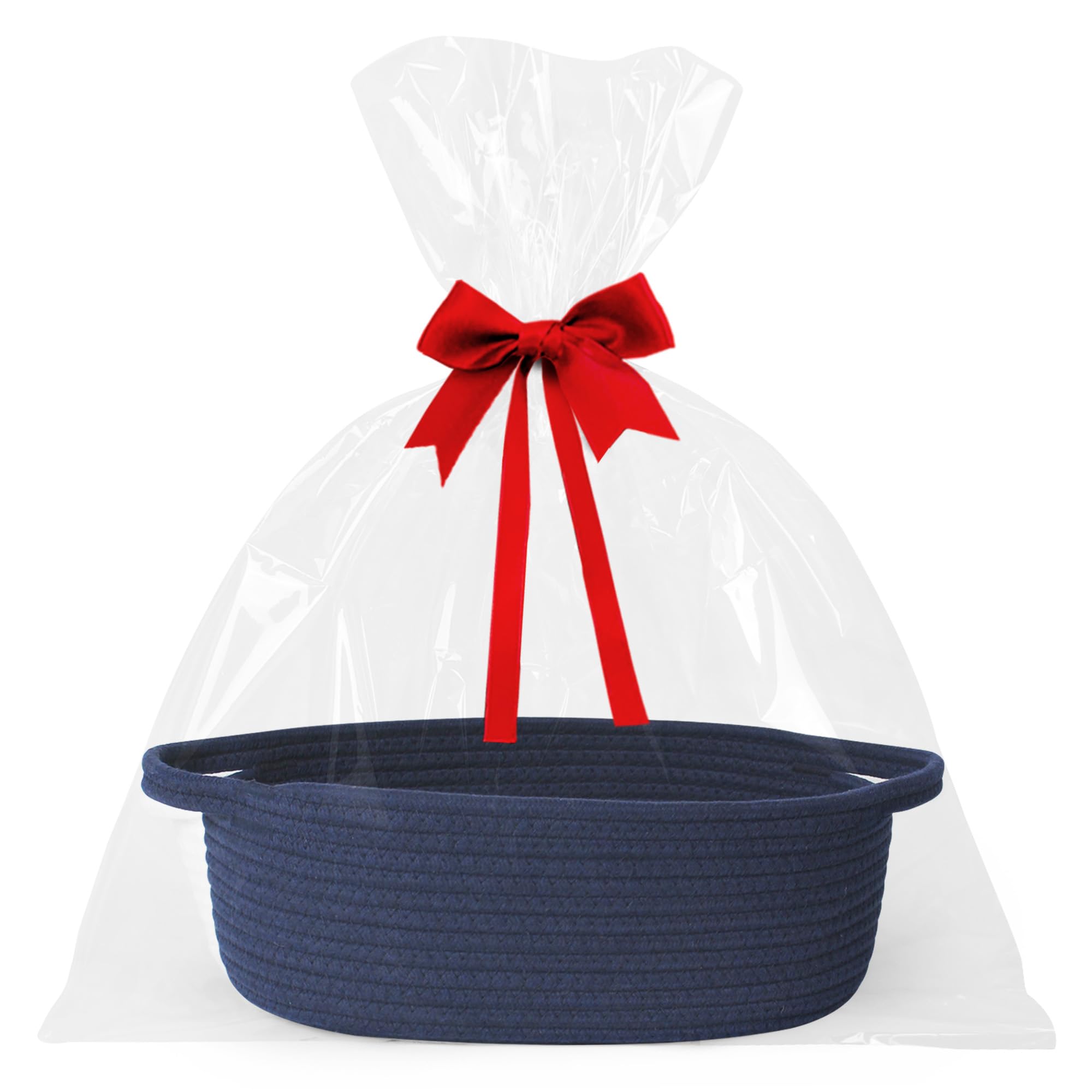 Willitat small basket dark blue side view shows gift-ready storage