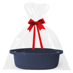 Willitat small basket dark blue side view shows gift-ready storage