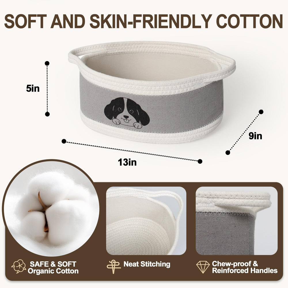 Willitat dog toy bin with cute print adds stylish charm to any room.
