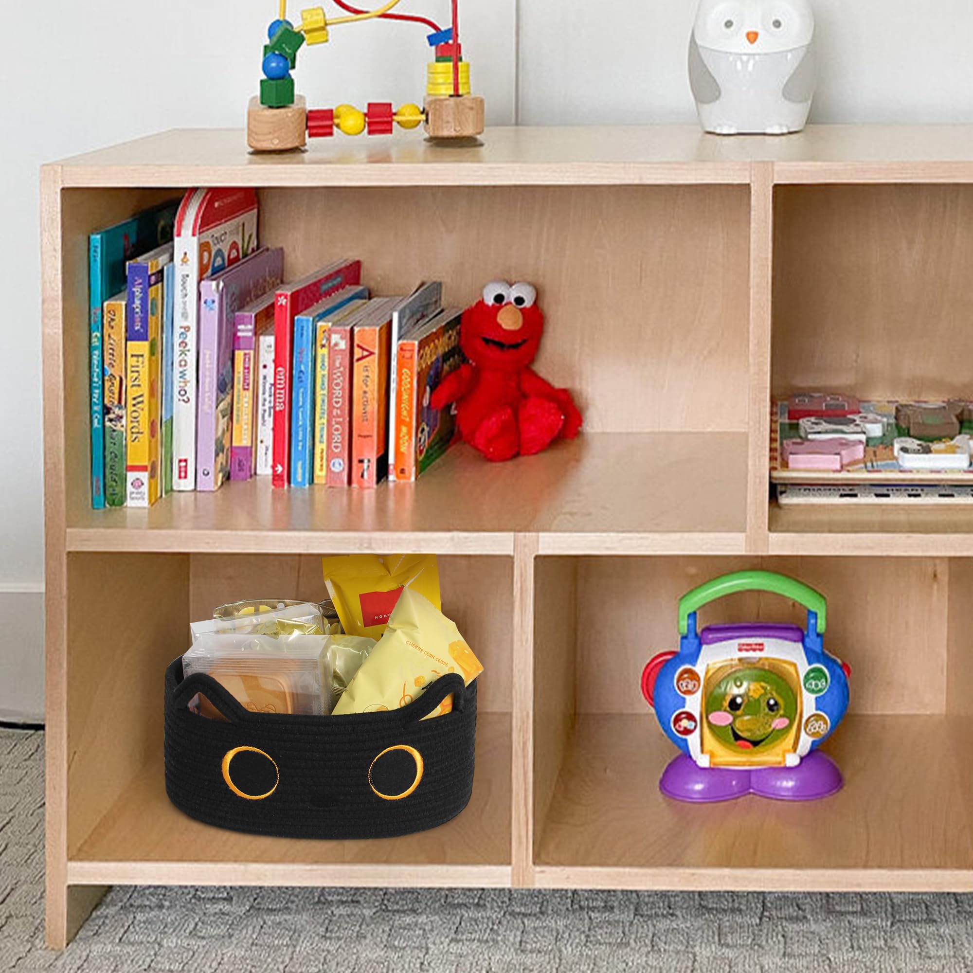 WILLITAT small pet storage bin on a shelf keeps clutter away.