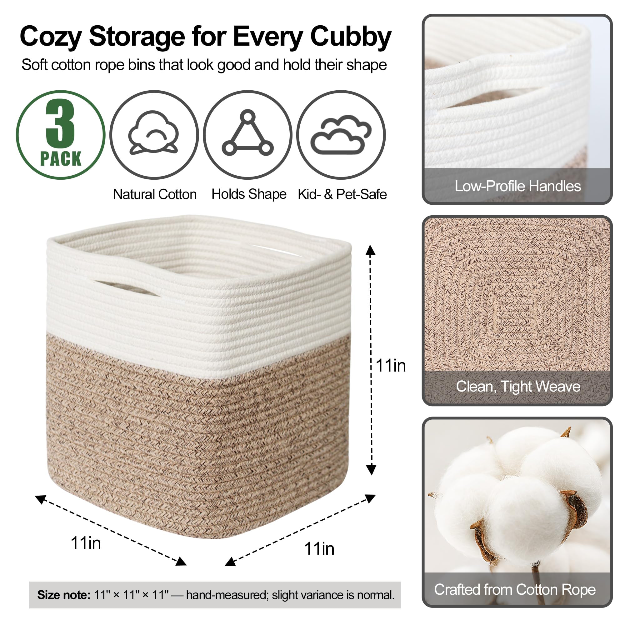WILLITAT woven storage bin close-up shows sturdy cotton rope construction for durable toy storage.