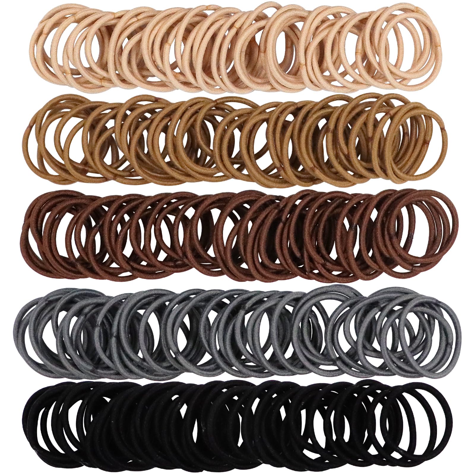 WillingTee small hair ties 200-piece pack in five nude colors for babies