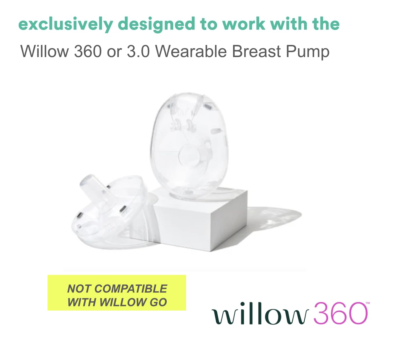 Willow 360 flange 24mm close-up highlighting versatile sizing and comfort