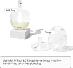 Willow 360 pump bags in use during double pumping with mobility