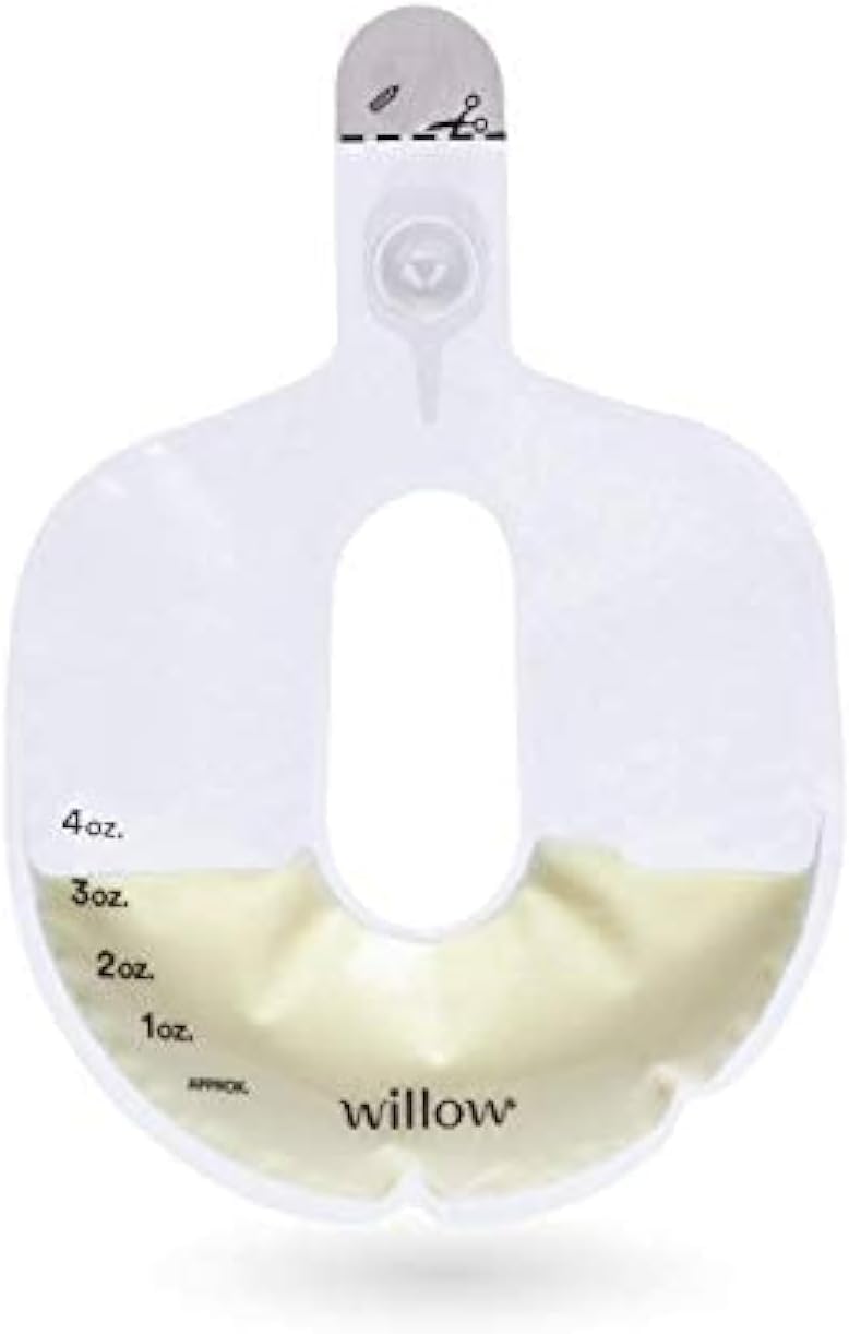 Willow 360 spill-proof bags front view showing secure seals for pumped milk