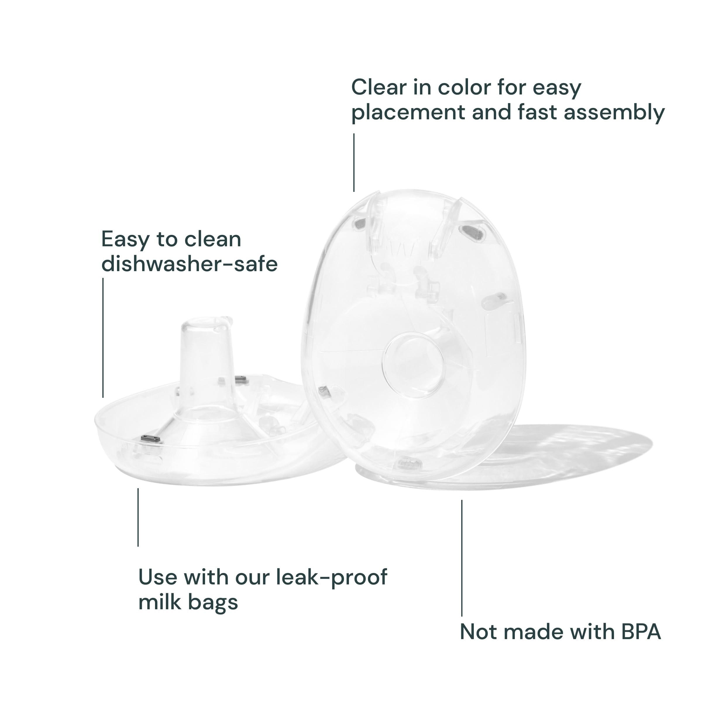 Willow BPA-free dishwasher-safe flange ready for safe cleaning