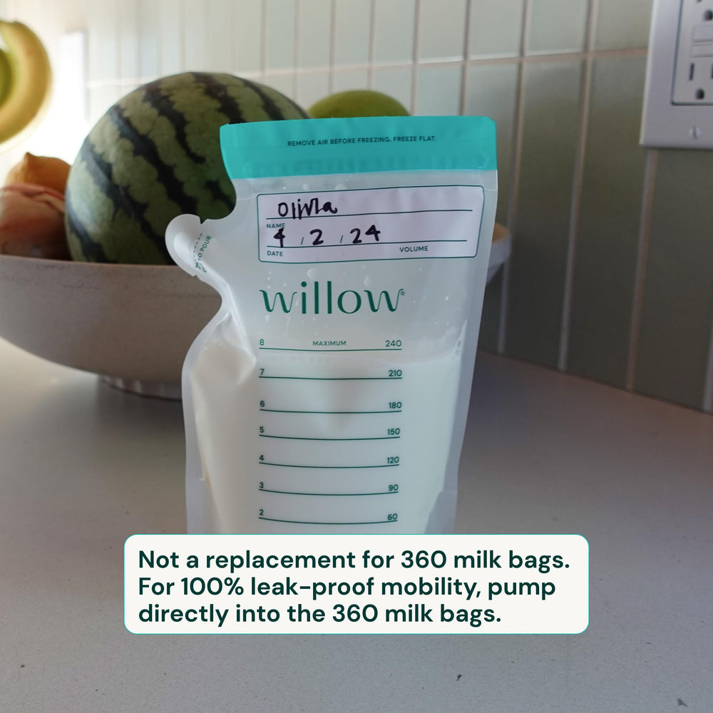 Willow bags designed for fridge and freezer storage to keep milk organized