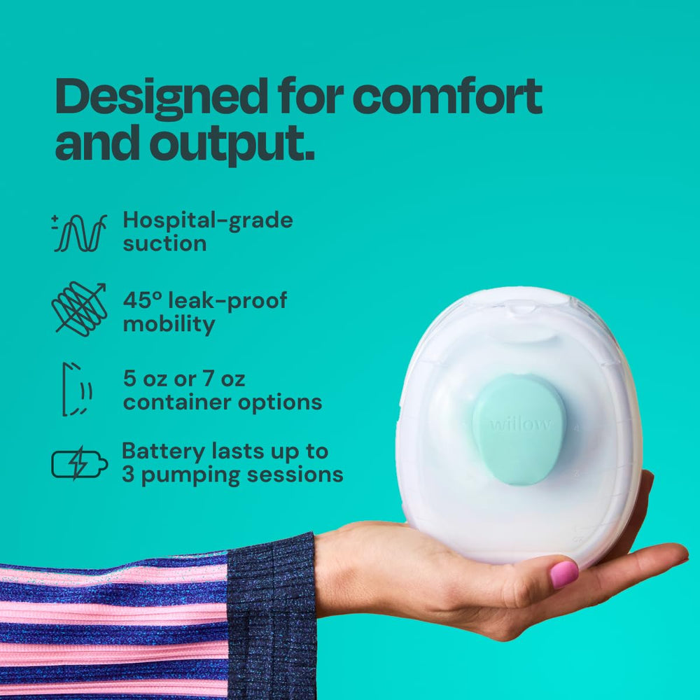 Willow Go cordless pump with rechargeable battery supports multiple sessions away from outlets