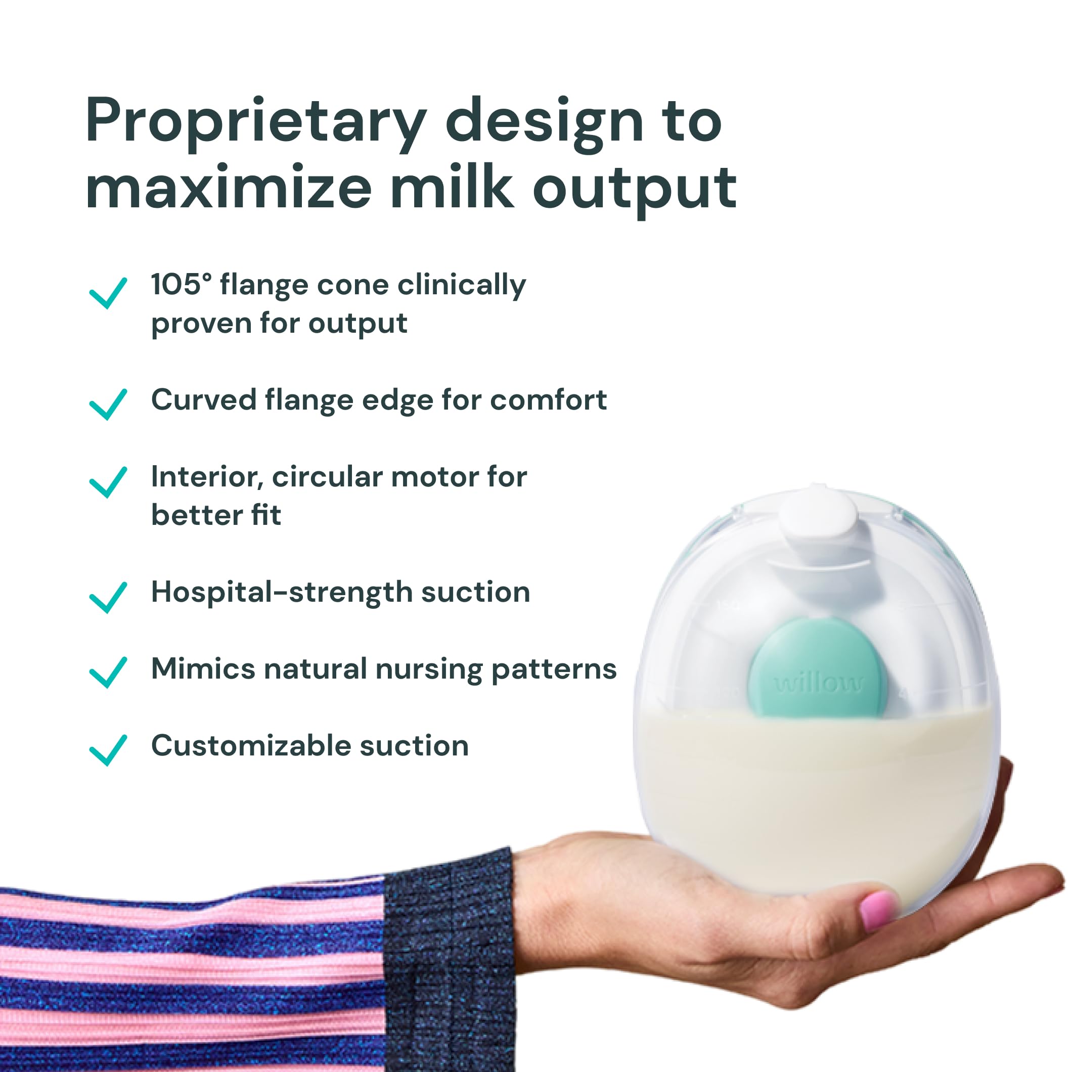 Willow Go portable cordless electric breast pump enabling discreet pumping anywhere.