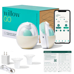 Willow Go wearable breast pump in bra for hands-free comfort during daily routines.