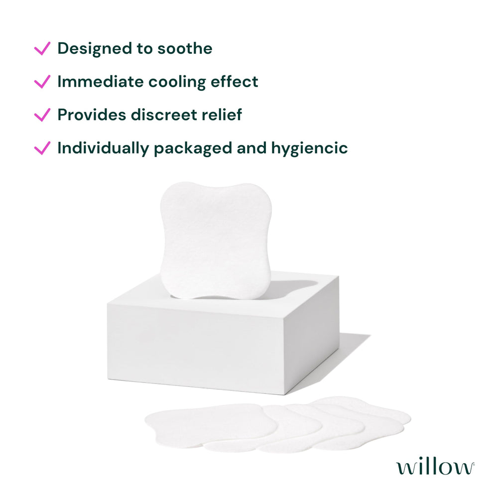 Willow hydrogel nipple pads deliver quick cooling on contact with skin