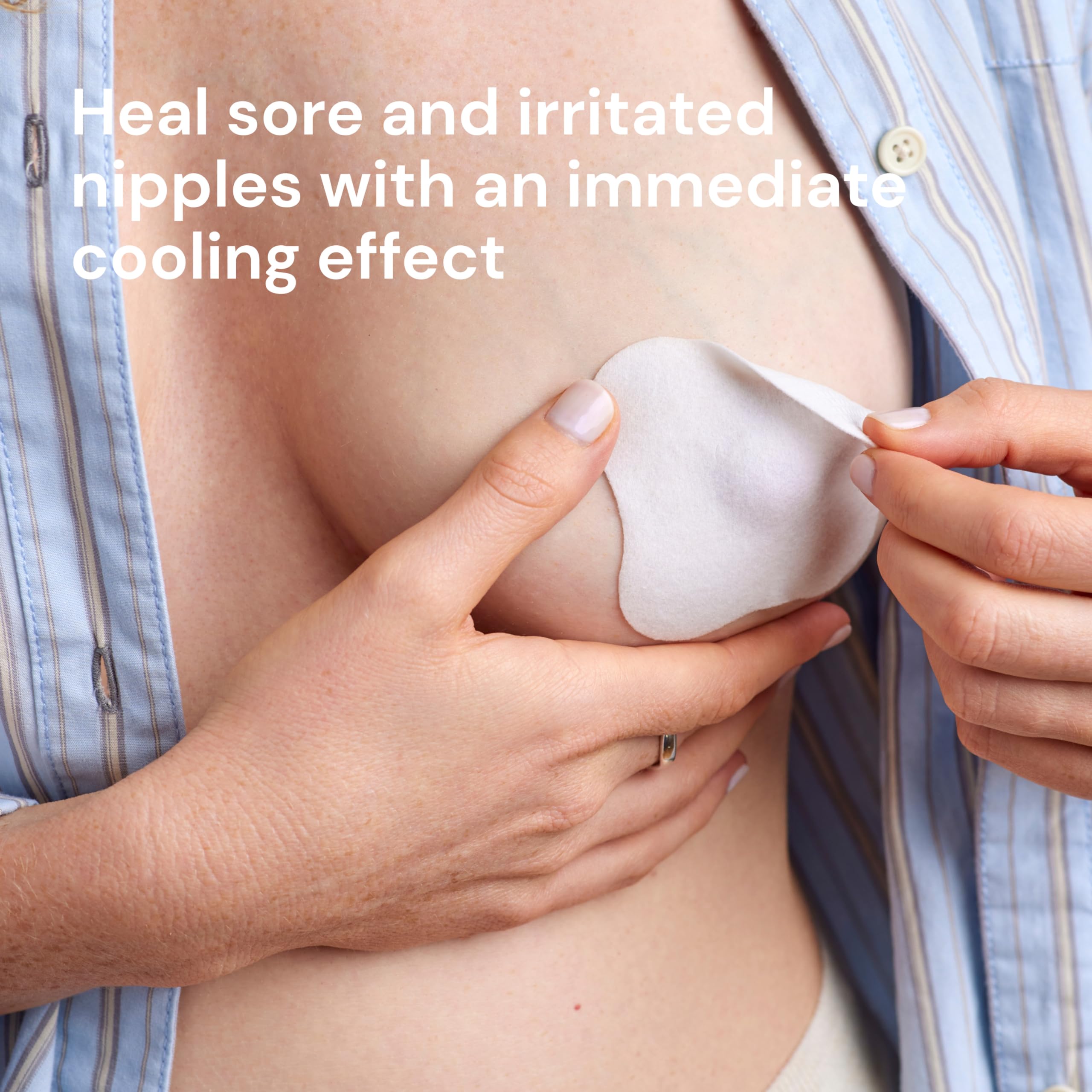 Willow nipple pads worn in bra provide discreet cooling during nursing sessions