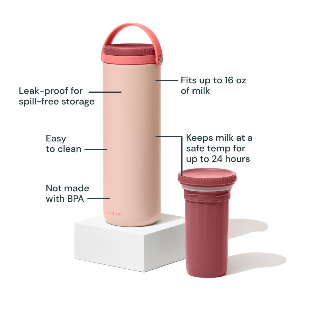 Willow portable breastmilk cooler lid with gel ice pack keeps milk cold without ice cubes.