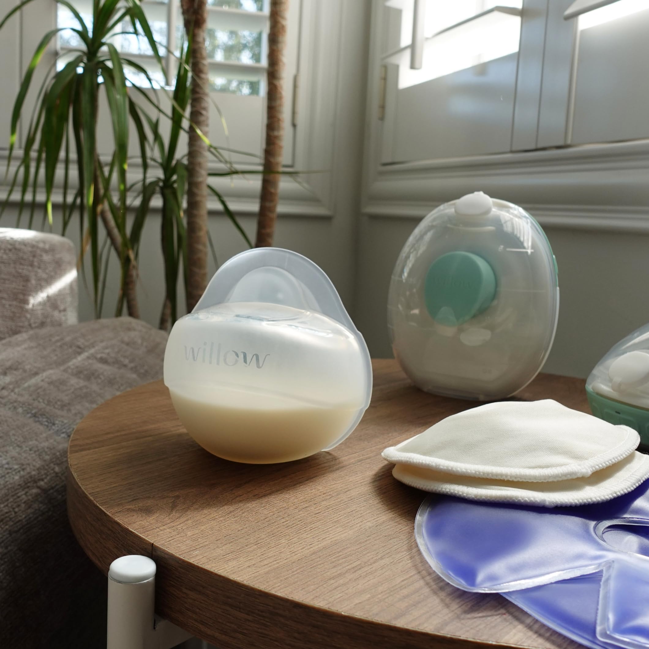 Willow silicone pump collects up to three ounces per session for milk collection.