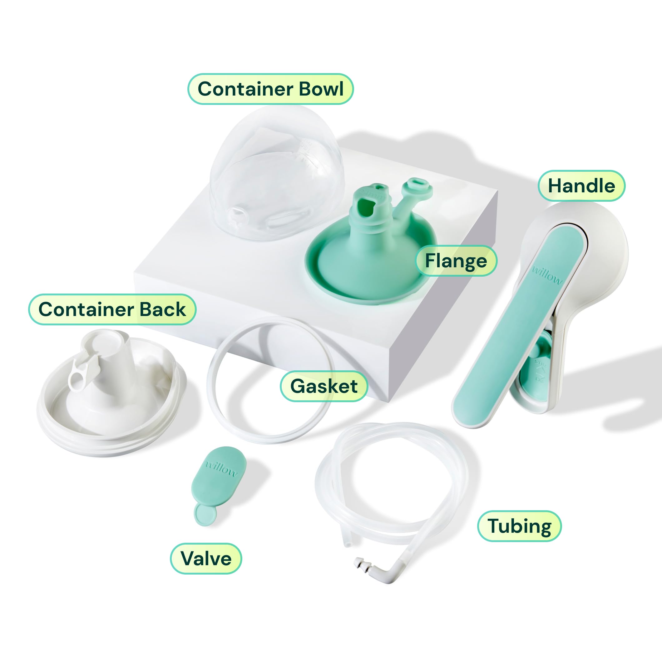 Willow Wave easy-clean top-rack dishwasher-safe parts