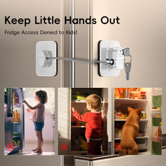 WILNIRY 2-pack installed on fridge shows tool-free, quick security.