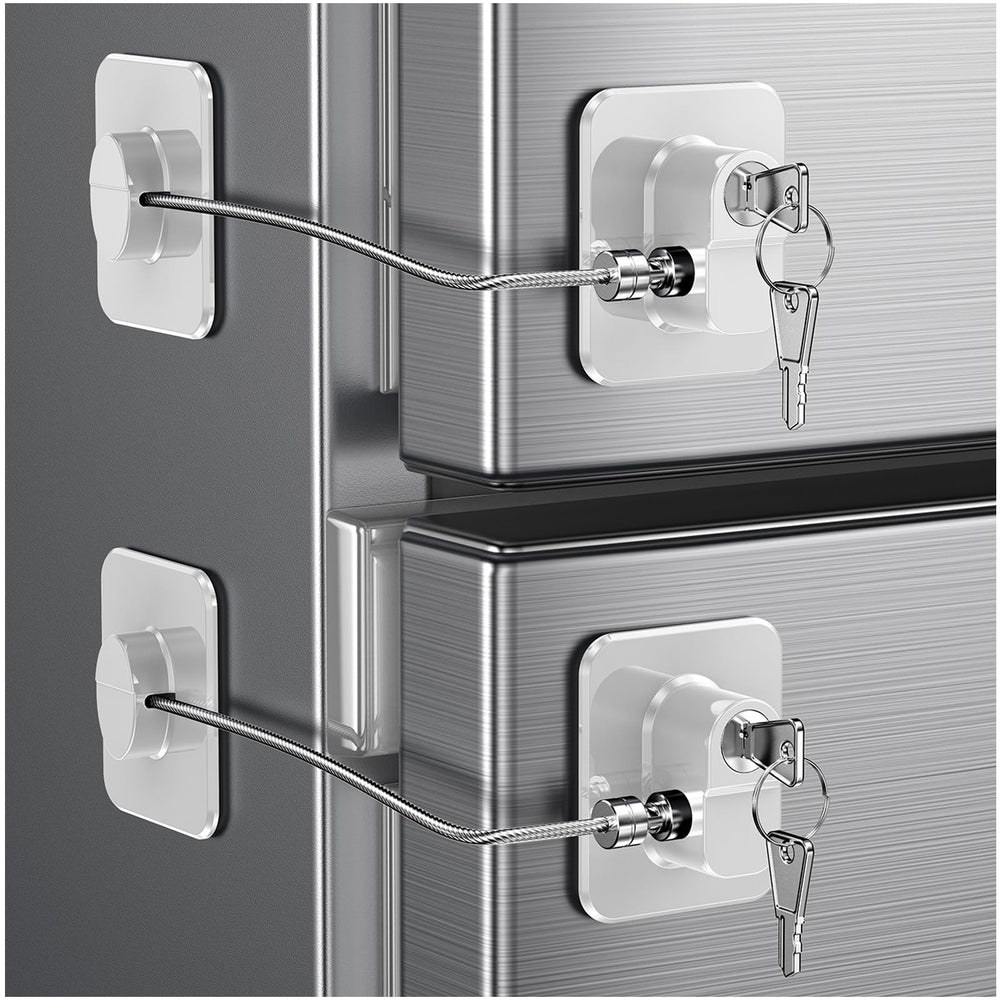 WILNIRY 2-pack fridge door lock packaged for easy setup and safety.
