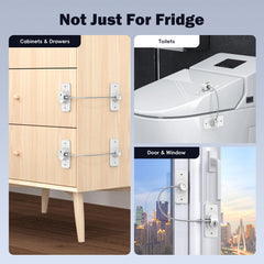 WILNIRY fridge lock adhesive application shows tool-free install.