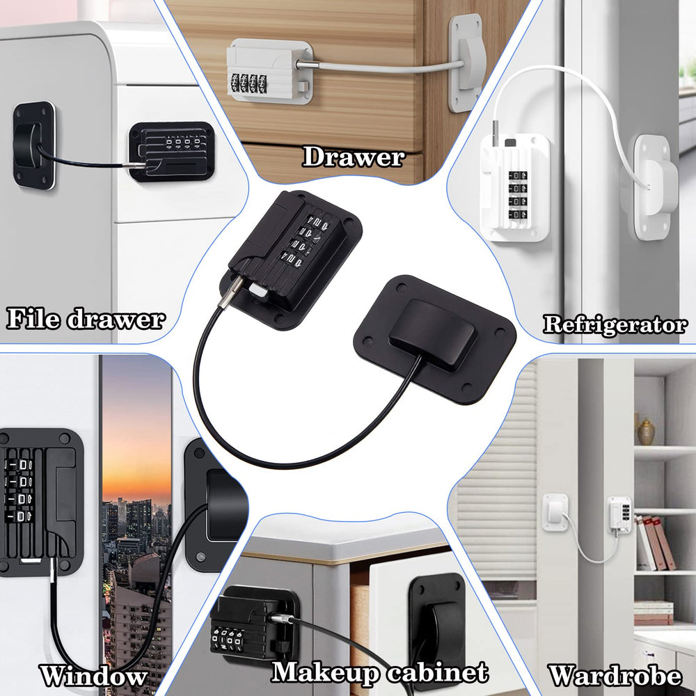 WILNIRY multi-use security lock for cabinets and drawers.