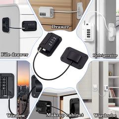 WILNIRY multi-use security lock for cabinets and drawers.