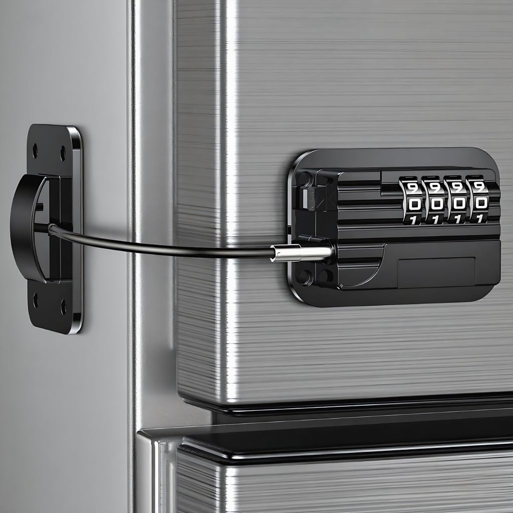 WILNIRY refrigerator lock with combination for kid-proofing and door safety.