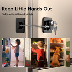 WILNIRY fridge lock close-up latch highlights adjustable, tool-free install.