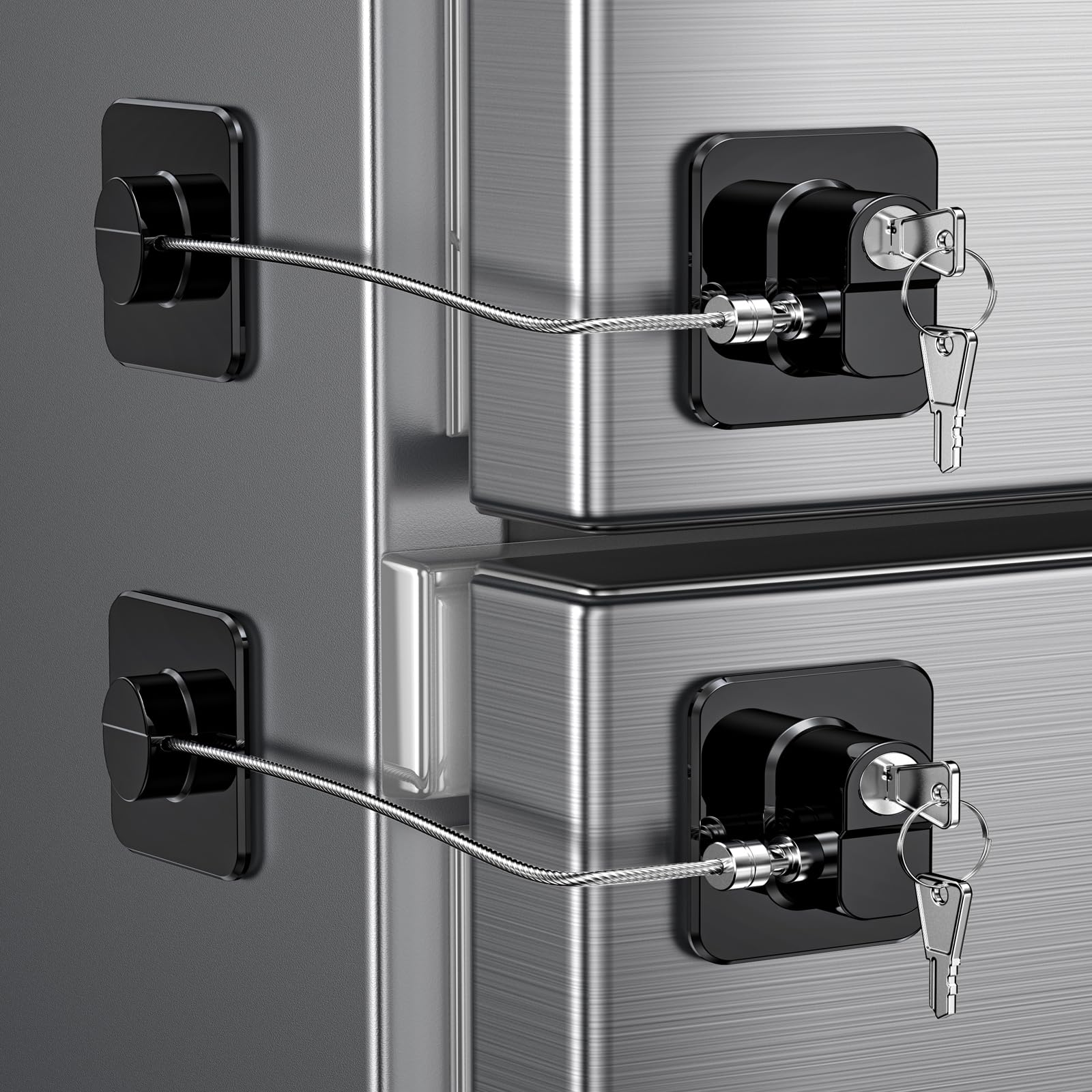 WILNIRY two-pack refrigerator door locks install with no tools for safe access