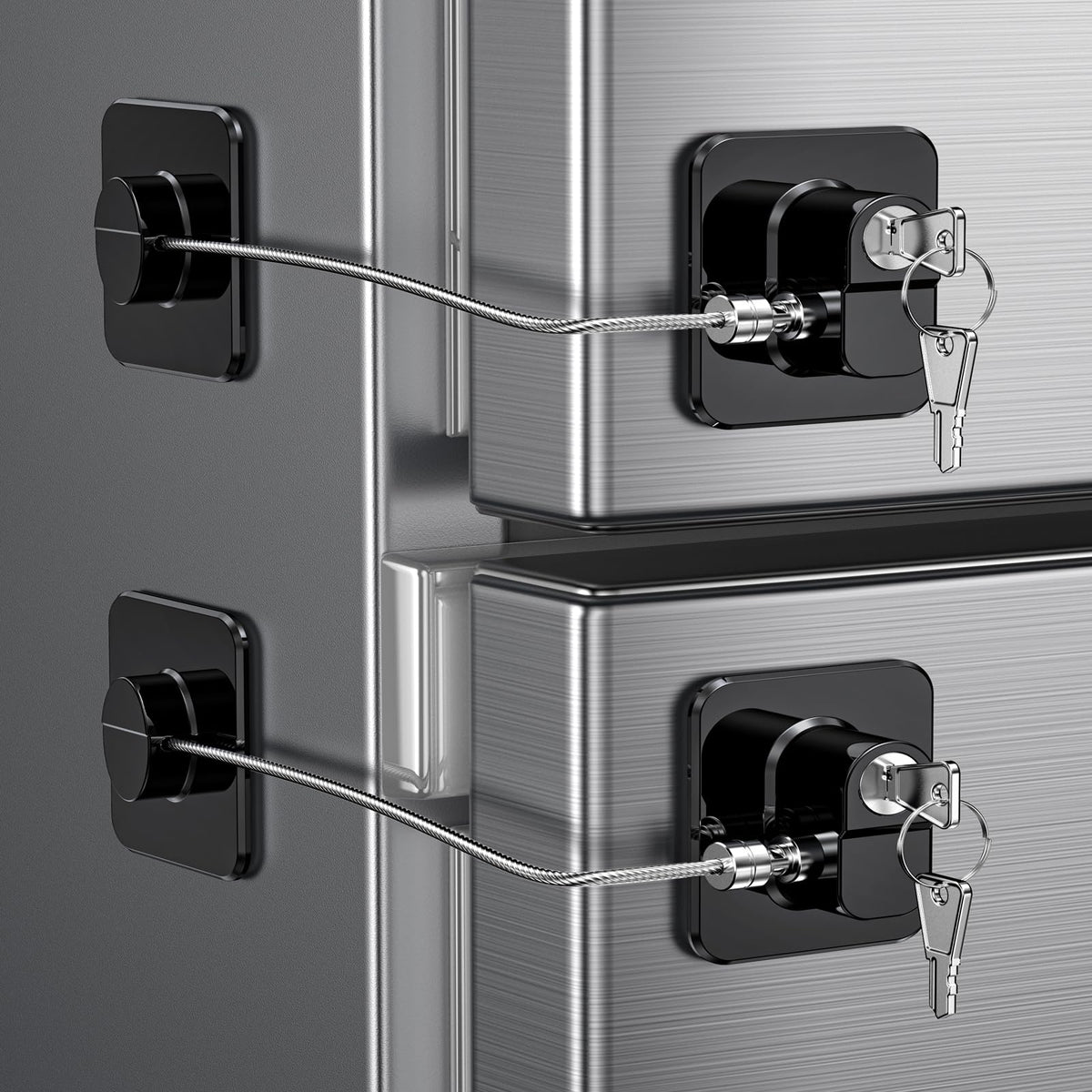 WILNIRY two-pack refrigerator door locks install with no tools for safe access