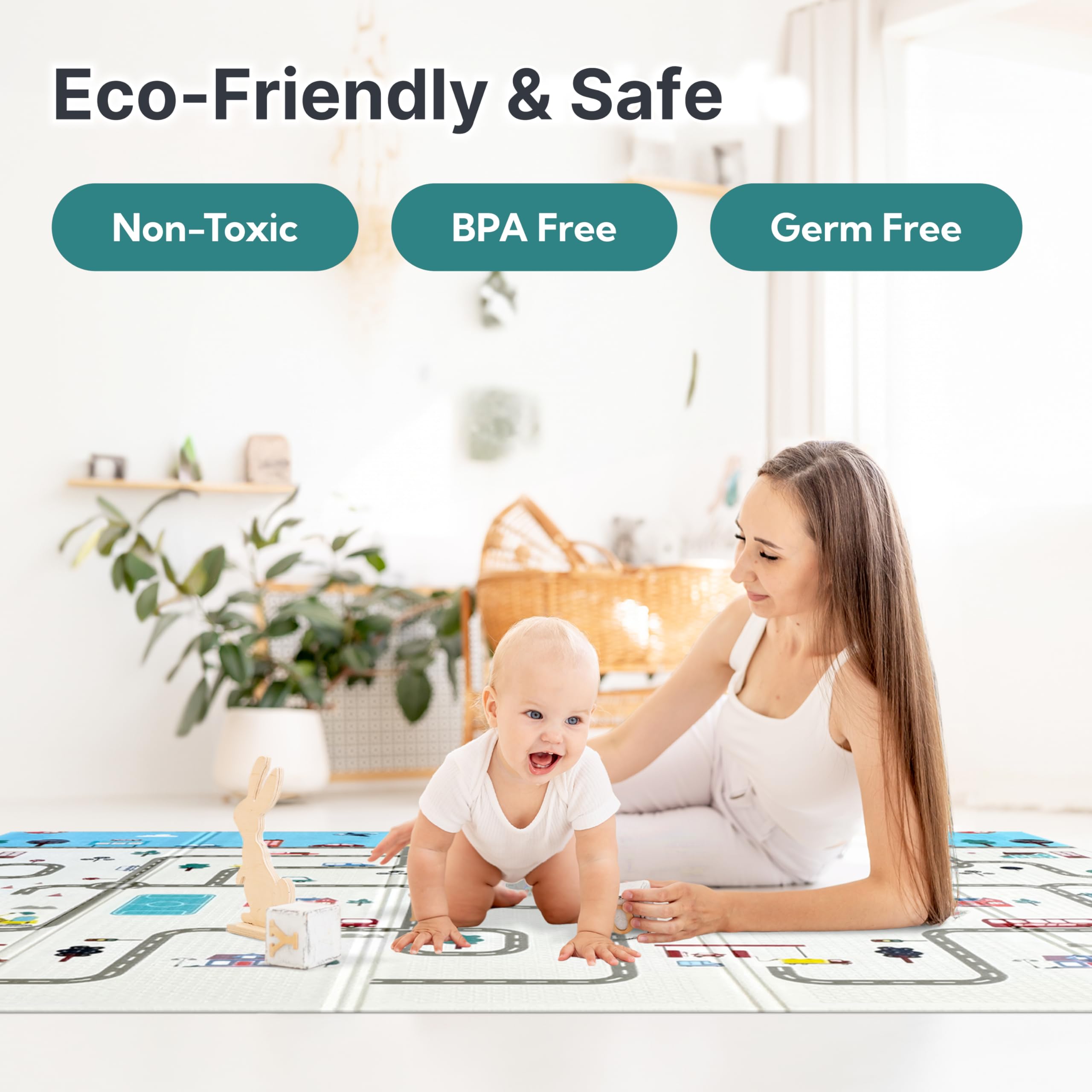 Wiltology playmat alphabet-animals side image supports early literacy and animal knowledge.