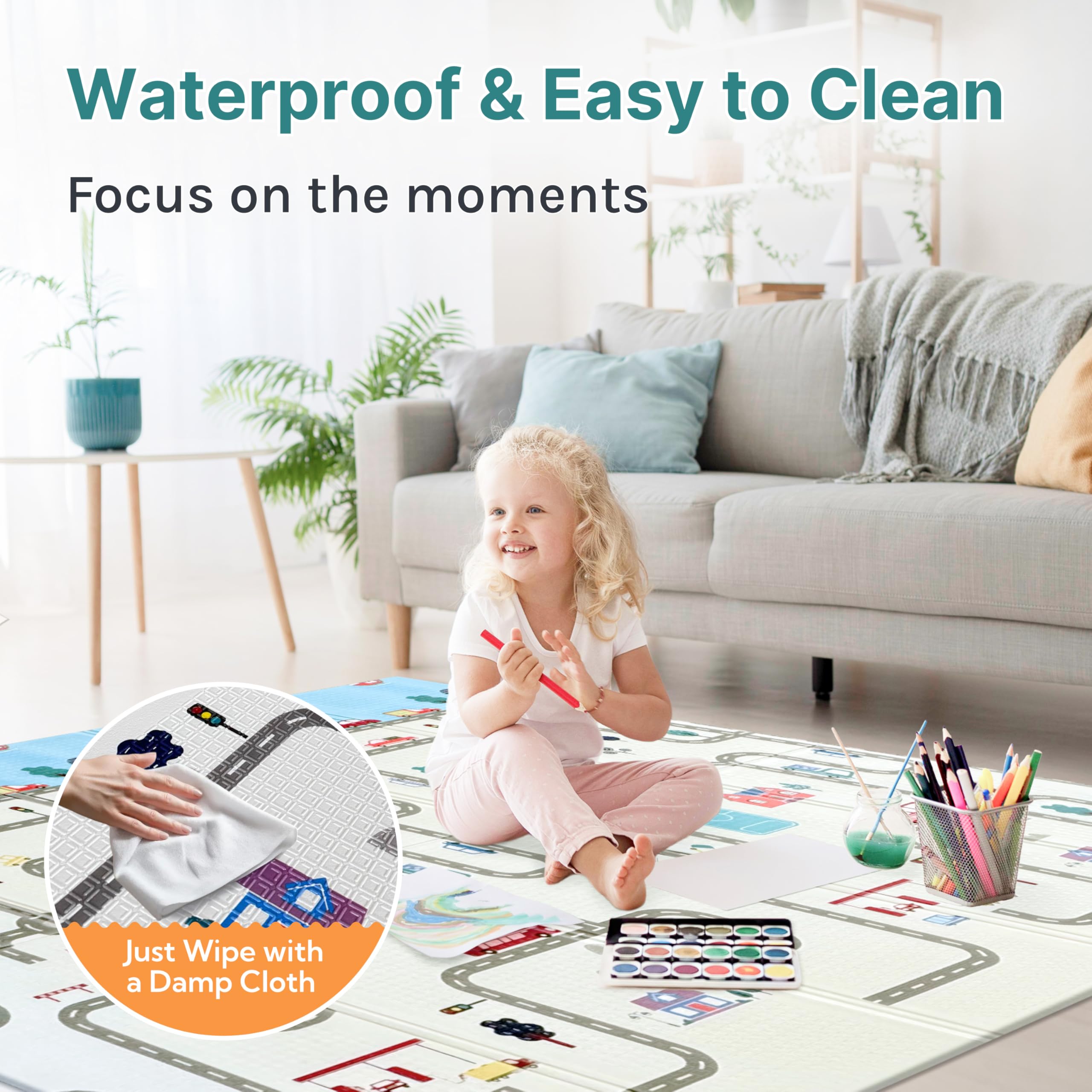 Wiltology playmat non-slip-double-sided surface ensures stable footing during crawling