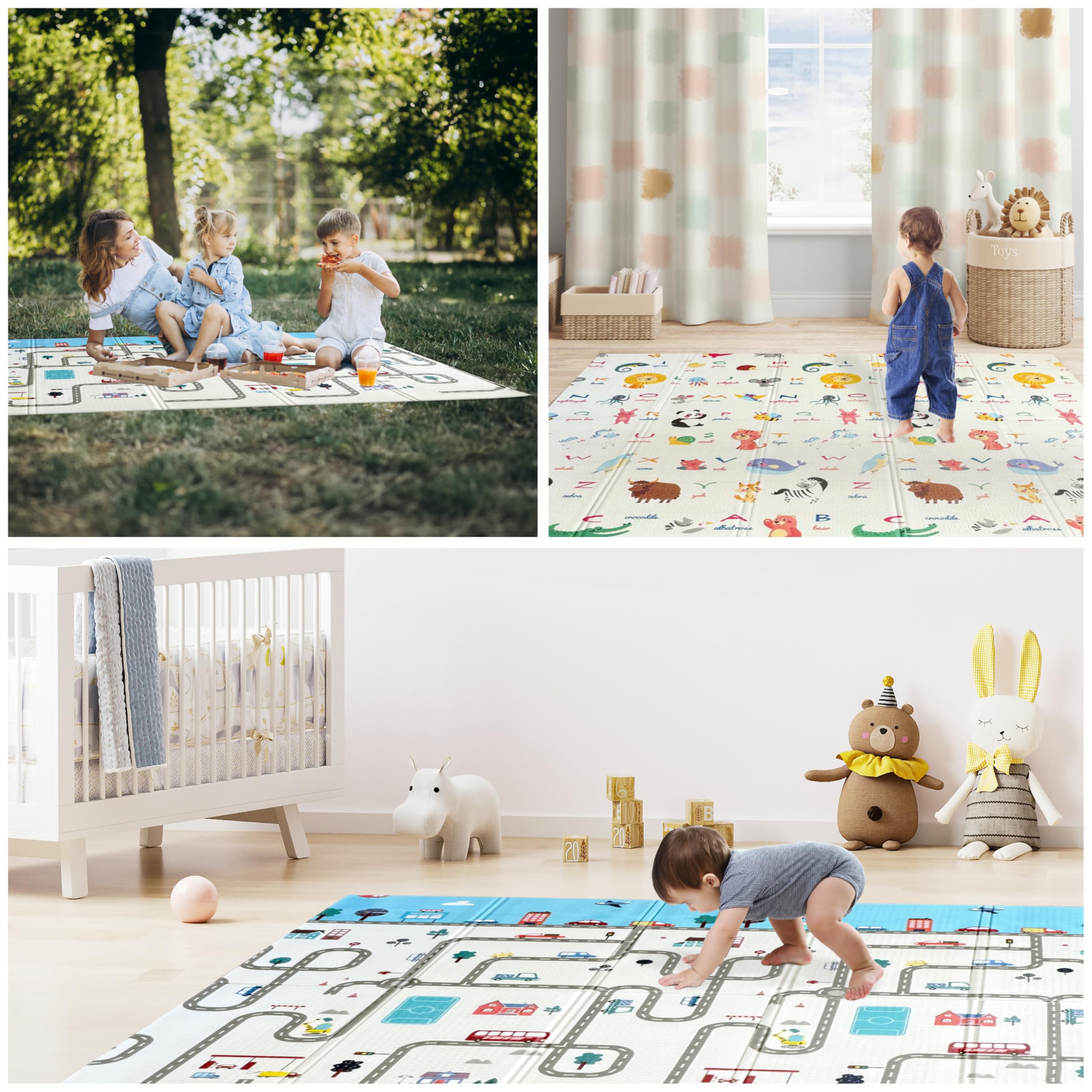 Wiltology playmat 79x71 size image communicates extra-large play space.
