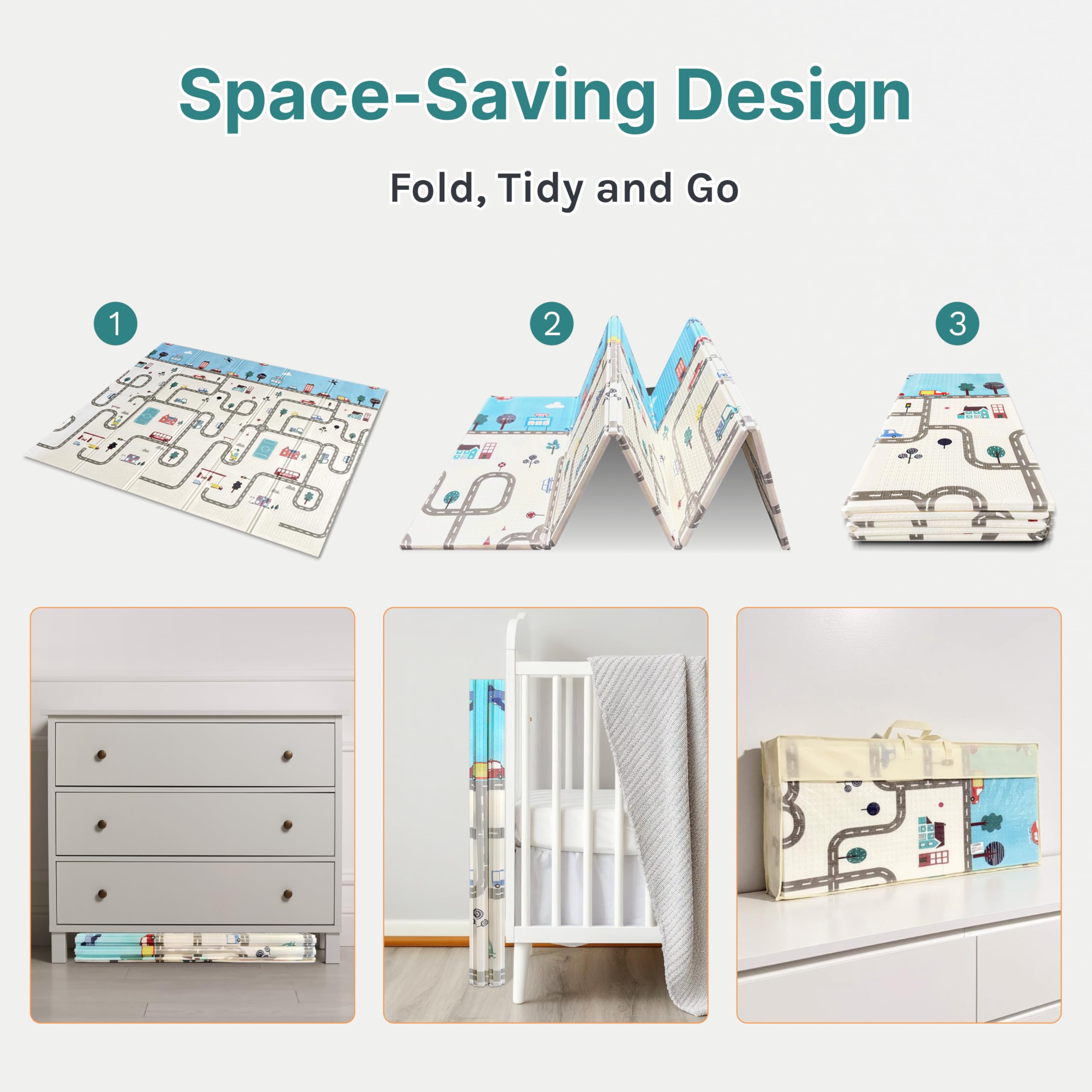 Wiltology playmat thermally-insulating-layer keeps the surface comfortable during play