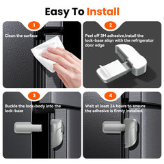 WILZEIMY fridge lock easy-install with pre-adhesive pads, no tools.