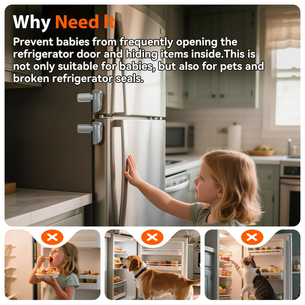 WILZEIMY fridge lock keeps foods out of reach and reduces curiosity.