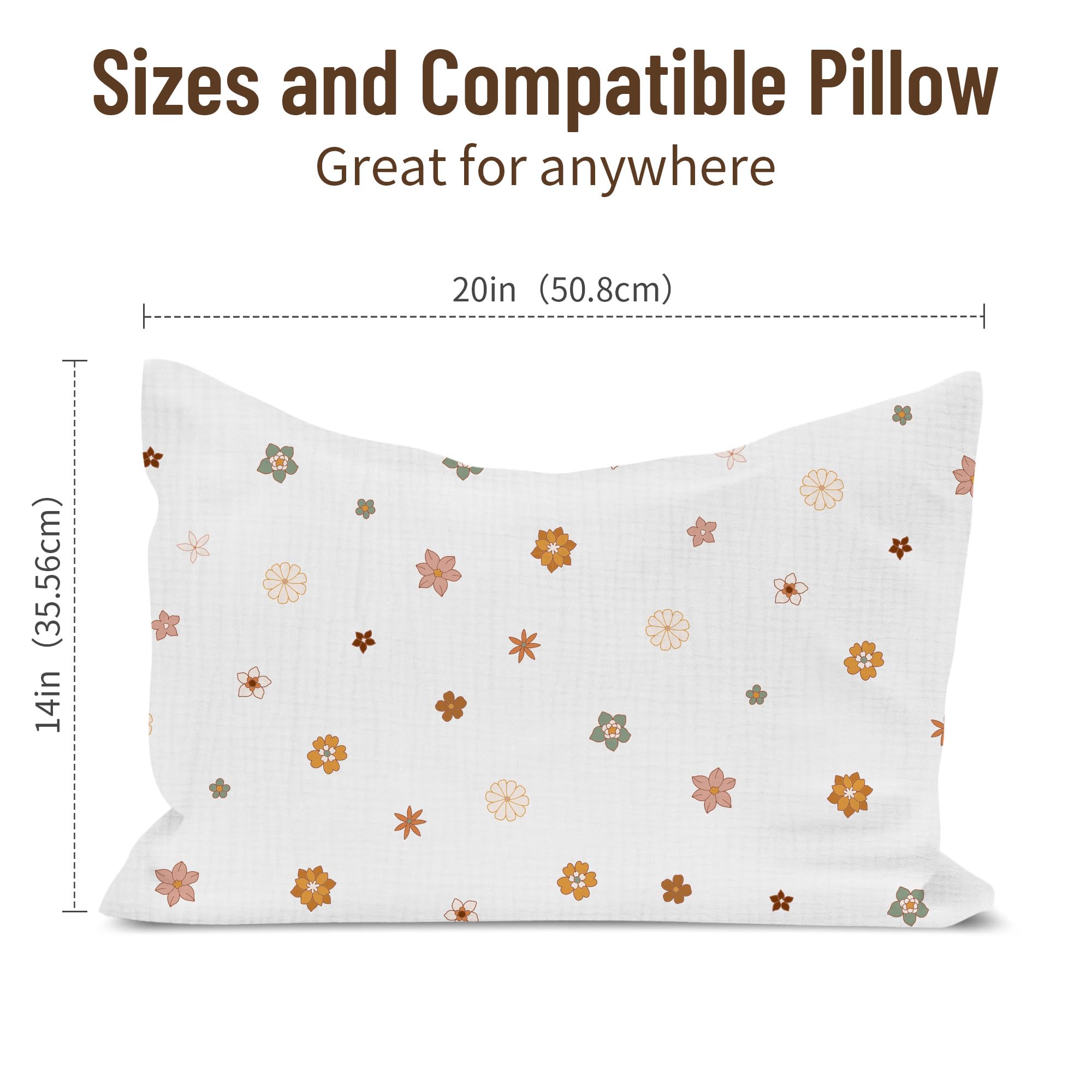 Wimist envelope-closure pillowcase keeps the 14x20 pillow secure during travel or naps.